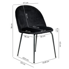 Chaise design en velours dossier capitonné - CLEA