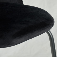 Chaise design en velours dossier capitonné - CLEA
