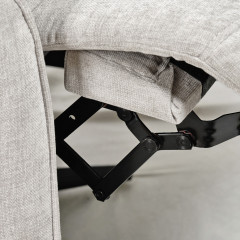 Fauteuil relax rotatif 360° en tissu - électrique avec prise USB - écru - CALISTO
