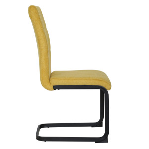 Chaise en tissu avec pied luge en métal - jaune - FABIO