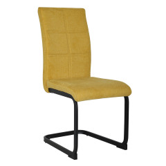 Chaise en tissu avec pied luge en métal - jaune - FABIO