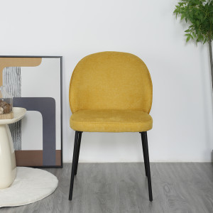 Chaise épurée en tissu avec pieds fins en métal - jaune - MARTHA