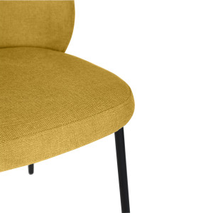 Chaise épurée en tissu avec pieds fins en métal - jaune - MARTHA