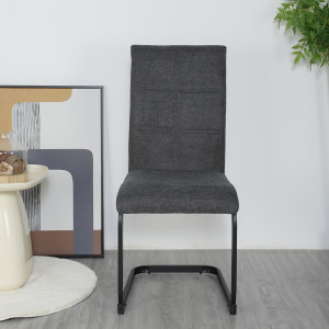 Chaise en tissu avec pied luge en métal - gris anthracite - FABIO