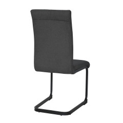 Chaise en tissu avec pied luge en métal - gris anthracite - FABIO