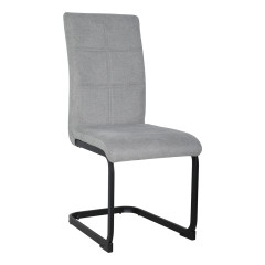 Chaise en tissu avec pied luge en métal - gris - FABIO