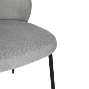 Chaise épurée en tissu avec pieds fins en métal - gris clair - MARTHA