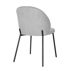 Chaise épurée en tissu avec pieds fins en métal - gris clair - MARTHA