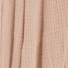 Plaid 180x220 cm en gaze de coton avec franges - rose guimauve - GAIA