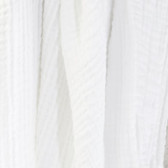 Plaid 180x220 cm en gaze de coton avec franges - blanc chantilly - GAIA