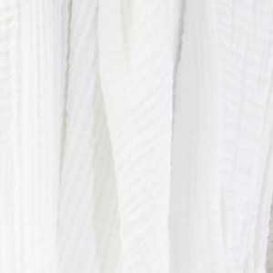 Plaid 180x220 cm en gaze de coton avec franges - blanc chantilly - GAIA
