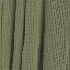 Plaid 180x220 cm en gaze de coton avec franges - vert romarin - GAIA