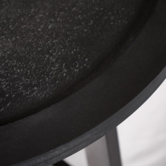 Table basse 70cm panneau effet ardoise et pieds métal - noir - DETROIT