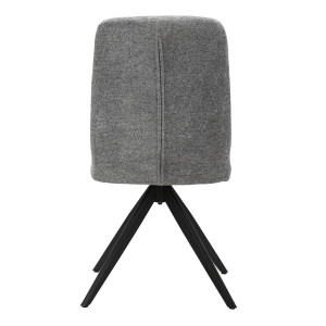 Chaise rotative 360° capitonnée en tissu et pieds métal - gris - LILA