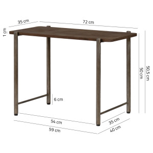 Table basse rectangulaire 72x40 cm decor métal et pieds métal - BONNIE