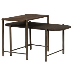 Table basse rectangulaire 72x40 cm decor métal et pieds métal - BONNIE