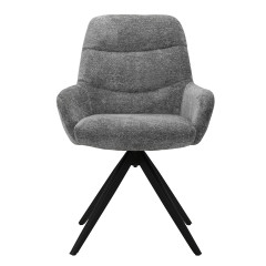 Chaise rotative 360 avec accoudoirs et pieds métal - gris foncé - OSMAN