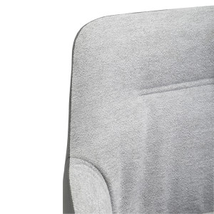 Fauteuil rotatif 180 en tissu soft avec accoudoirs - gris clair - ODILE