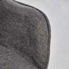 Chaise en tissu avec accoudoirs et pieds métal noir - gris - MIKI