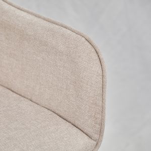 Chaise en tissu avec accoudoirs et pieds métal noir - beige - MIKI