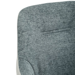 Fauteuil rotatif 180 en tissu soft avec accoudoirs - gris - ODILE