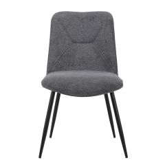 Chaise en tissu avec pieds fins en métal - gris foncé - PERRINE