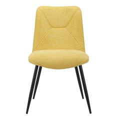 Chaise en tissu avec pieds fins en métal - jaune - PERRINE