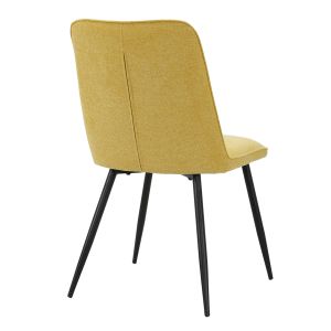 Chaise en tissu avec pieds fins en métal - jaune - PERRINE