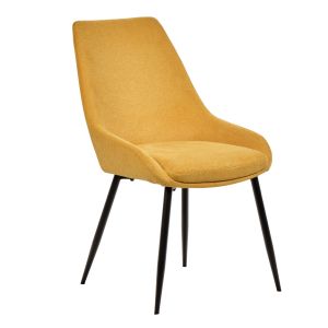Chaise en tissu avec pieds fins en métal noir - jaune - MONDO