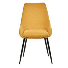 Chaise en tissu avec pieds fins en métal noir - jaune - MONDO