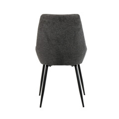 Chaise en tissu avec pieds fins en métal noir - gris anthracite - MONDO