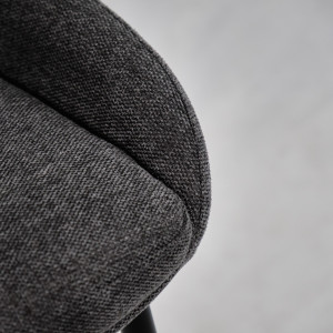 Chaise en tissu avec pieds fins en métal noir - gris anthracite - MONDO