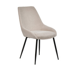 Chaise en tissu avec pieds fins en métal noir - beige - MONDO