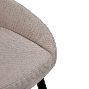 Chaise en tissu avec pieds fins en métal noir - beige - MONDO