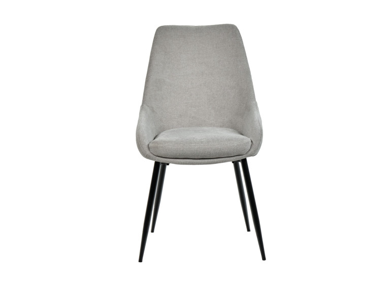 Chaise en tissu avec pieds fins en métal noir - gris clair - MONDO