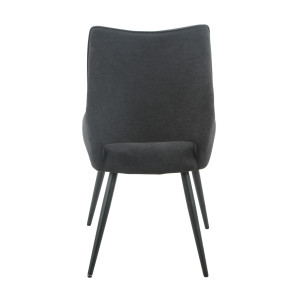 Chaise en lin avec pieds fins en métal noir - gris anthracite - CHICAGO