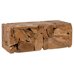 Table basse rectangulaire 120 x 60 cm en bois de teck - KAMI