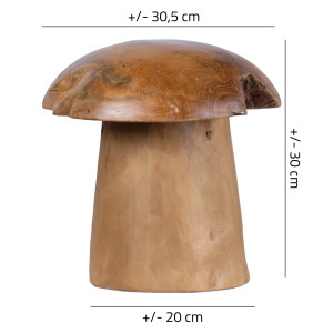Champignon en bois de teck 30 cm de haut - LAMPI