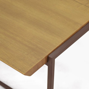 Table d'appoint bout de canapé plateau bois et pieds métal - NORDIK