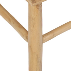 Petit tabouret carré artisanal 30 cm de haut en bois de teck - KIDA