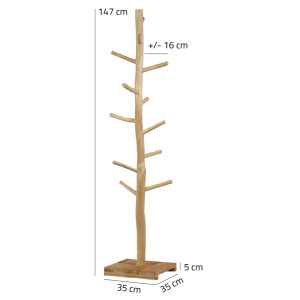 Porte manteaux 147 cm de haut en bois massif de teck - URSULA