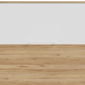 Armoire lit escamotable 140 x 200 cm décors blanc et chêne - BROOM