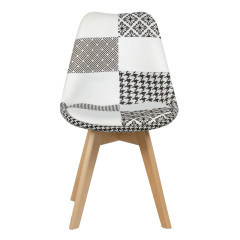 Chaise scandinave tissu patchwork - MELY