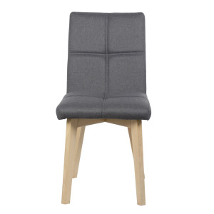 Chaise en tissu et capitonné design scandinave - gris - MANON