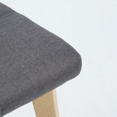 Chaise en tissu et capitonné design scandinave - gris - MANON