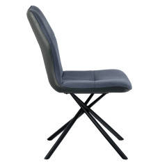 Chaise design en tissu avec piètement en métal noir - gris - ALINE