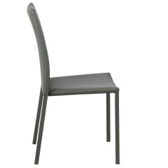 Chaise en simili empilables et solides - gris - SANDY 2
