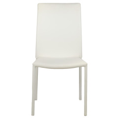 Chaise en simili empilables et solides - blanc - SANDY 2