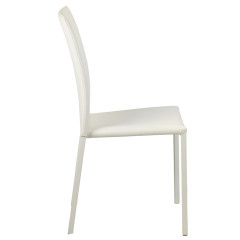 Chaise en simili empilables et solides - blanc - SANDY 2