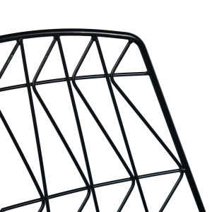 Chaise filaire en métal noir - dossier forme géométrique - PALERMO 01